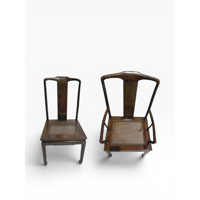 Set of 6 Henredon Hollywood Regency Chinoiserie Mahogany & Cane Dining Chairs, Circa 1970s For Sale - Image 15 of 16