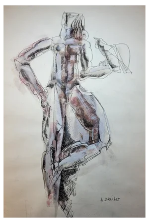 André Brechet, La Fée Arie, 1989, Watercolor