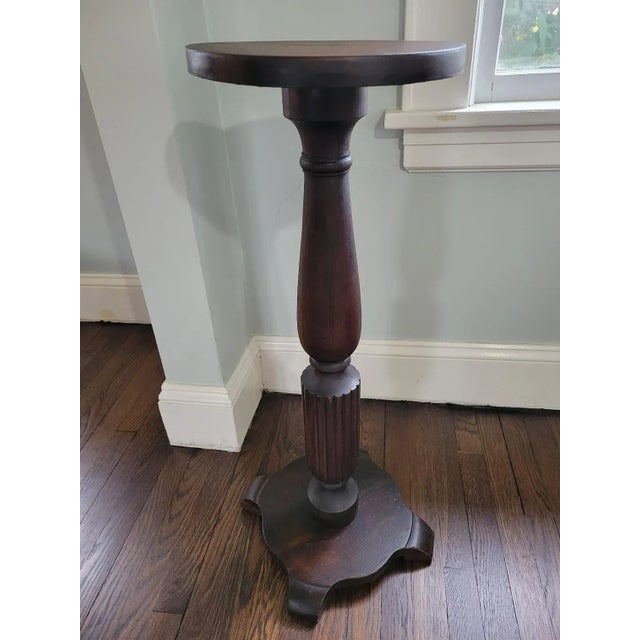 Vintage 1950s Wooden Pedestal Plant Stand For Sale - Image 11 of 11