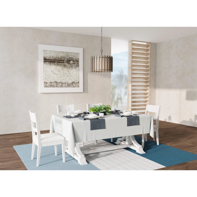 Inland Single-Light Transitional Slatted Wood Drum Pendant For Sale In Atlanta - Image 6 of 8