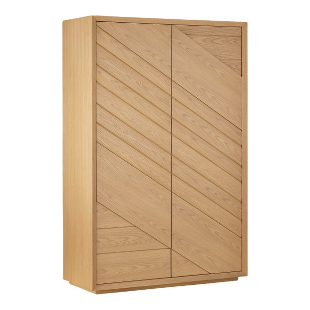 Currey & Company Margot Natural Oak Storage Cabinet For Sale