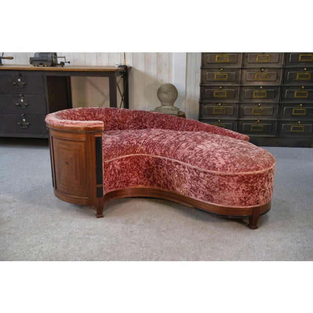 Art Deco Rognon Sofa in Mahogany Veneer, 1930s For Sale - Image 4 of 8