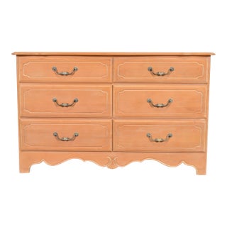 1990s Ethan Allen French Provincial or Country French Maple Six-Drawer Dresser For Sale