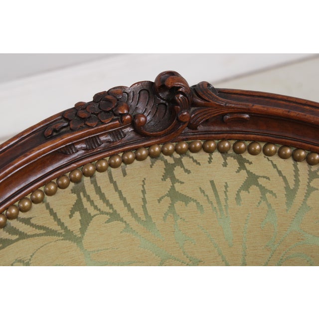 Vintage French Louis XV Style Small Chaise Lounge For Sale - Image 9 of 17