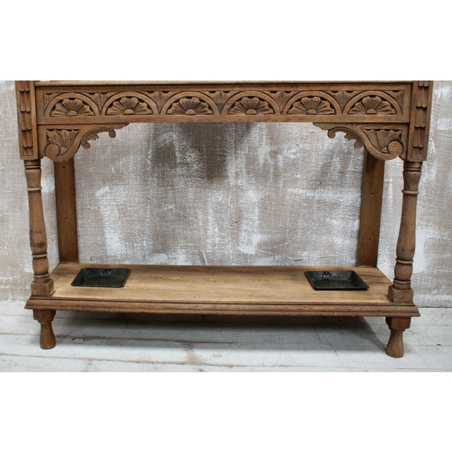Late 19th Century Victorian Green Man Hall Stand in Oak, 1880 For Sale - Image 5 of 12