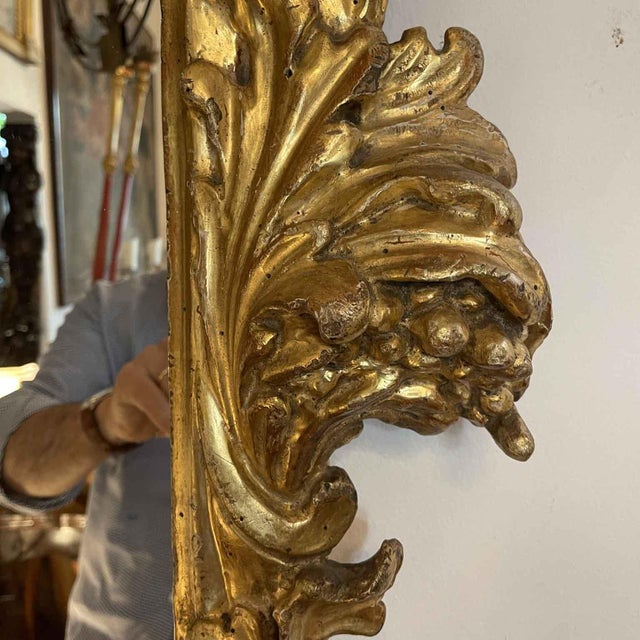 Antique Gilded Frame Mirror, 1700s For Sale - Image 4 of 10