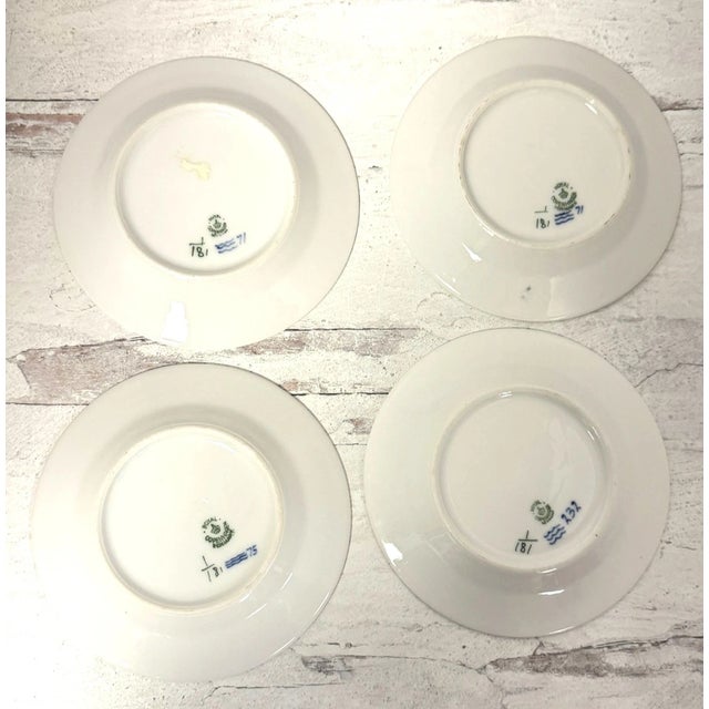 Royal Copenhagan Vintage Royal Copenhagen Blue Fluted Plain Bread & Butter Plates-Set of 4 For Sale - Image 4 of 4