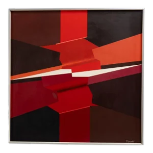 20th Century Belgian Artwork With Metal Frame By Rene Berdal