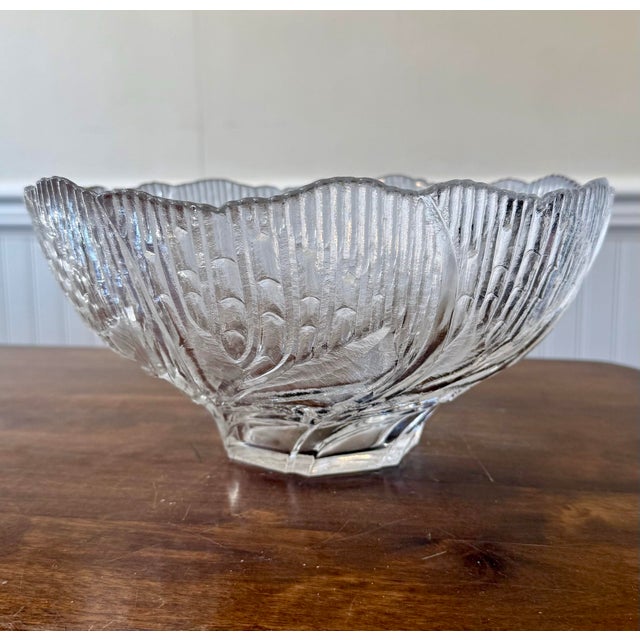 Glass Mid 20th Century Lausitizer Glas 24% Lead Crystal Bowl For Sale - Image 7 of 12