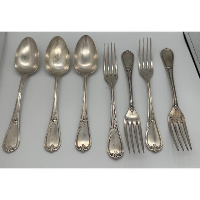 19th Century French l'Alfénide Christofle/Charles Halphen Silver-Plate Flatware With Ladle For Sale - Image 4 of 18