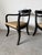 Pair of John Gee Style Hollywood Regency Ebonized Armchairs With Brass Accents For Sale - Image 10 of 12