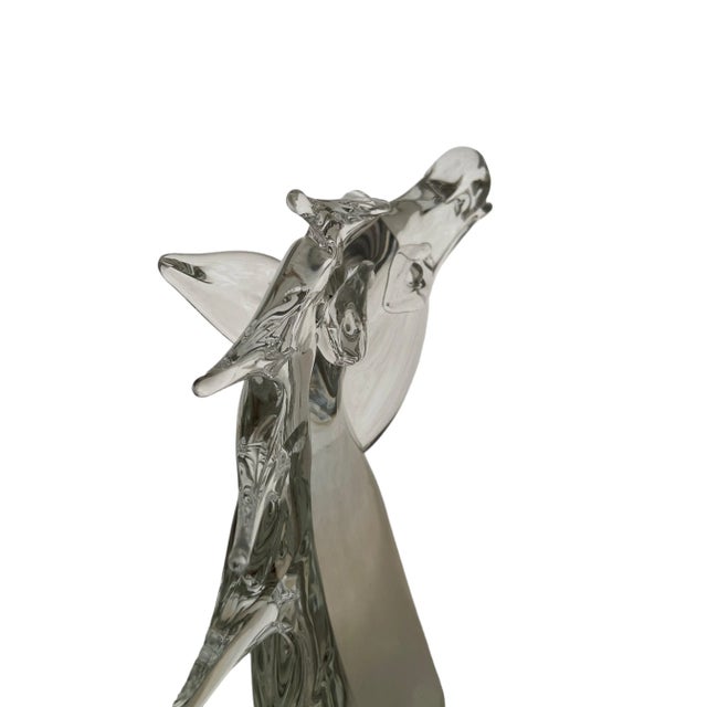Late 20th Century Vincenzo Nason, Italy, Large Murano Glass Clear Horse Head Sculpture, Original Label For Sale - Image 5 of 9