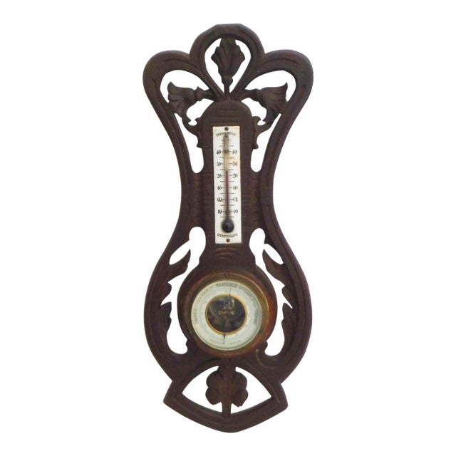 1900 Vintage French Black Forest Barometer For Sale