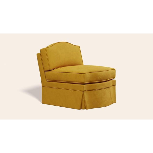 Contemporary Turmeric Velvet Felix Slipper Chair by Ceraudo For Sale - Image 3 of 8