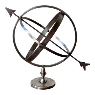 Vintage Mid-Century Armillary Sphere | Metal Celestial Sculpture For Sale