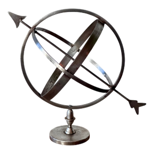 Vintage Mid-Century Armillary Sphere | Metal Celestial Sculpture