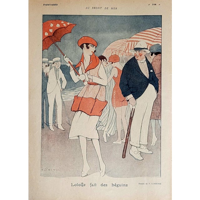 Fabius Lorenzi, 1918 "Au Front De Mer" Fantasio Print For Sale