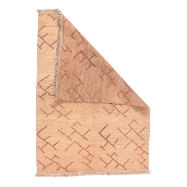 Vintage Ivory Gabbeh Tribal Persian Rug-4'2" X 6' For Sale - Image 4 of 5