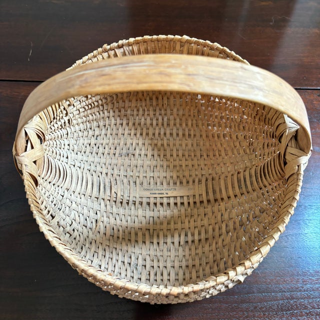 Small Vintage Splint Oak Buttocks Basket For Sale - Image 10 of 11