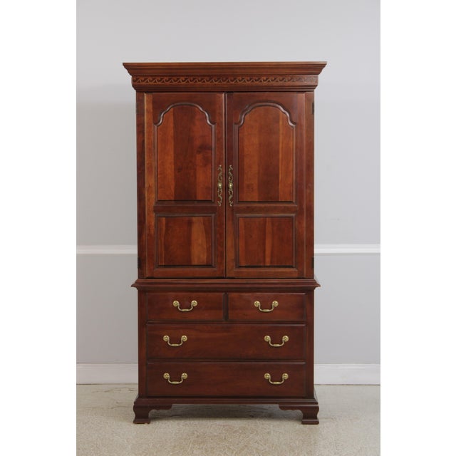 Age: Approx: 25 Years Old Details: Solid Cherry 2 Piece Construction Traditional Style Brass Hardware Dovetailed Drawer...