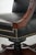 English Style Black Cowhide and Wooden Chesterfield Swivel Office Chair For Sale - Image 11 of 18
