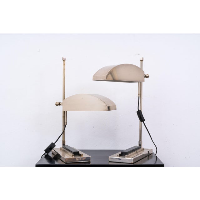 Table Lamps in Nickel Plated Brass and Granit by Marcel Breuer, 1920s, Set of 2 For Sale - Image 12 of 18