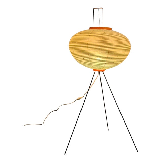 Paper Akari 10A Floor Lamp attributed to Noguchi, 1990s For Sale - Image 9 of 9
