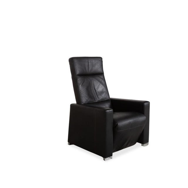 Modern Shane Lounge Chair in Black Leather from Brühl For Sale - Image 3 of 17