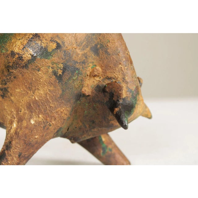 Copper Mid Century Modern Cast Iron Bull Sculpture For Sale - Image 8 of 12