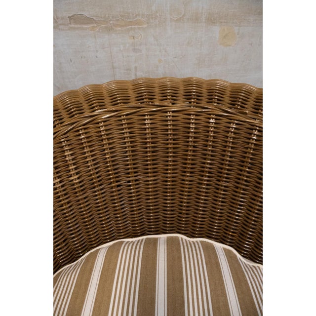 Woven Wicker Bergère Chairs from Vivai Del Sud, 1970s, Set of 2 For Sale - Image 4 of 6