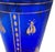 Vintage Boho Mid Century Hand Blown Cobalt Blue Glass Vase With Gold Honey Bee Accents For Sale - Image 14 of 18