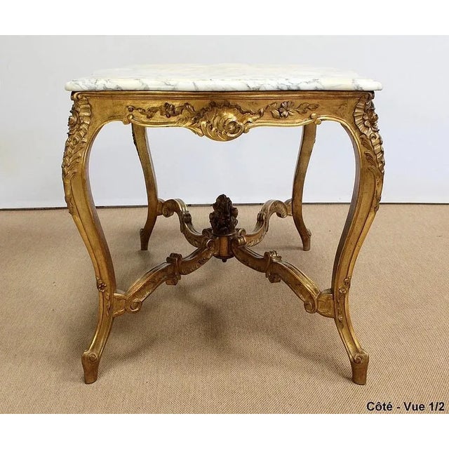 Regency Style Marble & Giltwood Table, Late 19th Century For Sale - Image 15 of 18