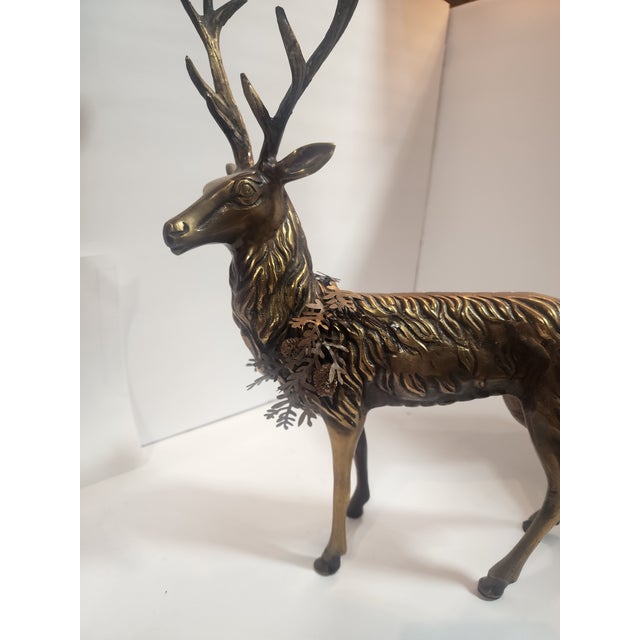 Beautiful Solid Brass Stag Candleabra For Sale - Image 9 of 11