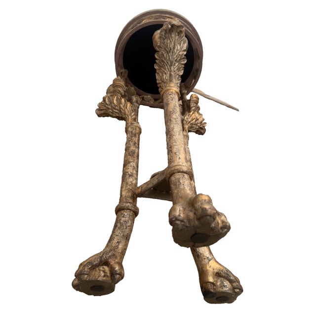 1970s Neoclassical Revival Empire Style Plant Stand Pedestal Griffins Paw Feet Tripod For Sale - Image 11 of 11