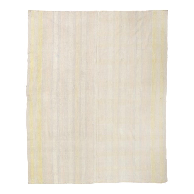 Vintage Modern Turkish Cotton Kilim - 7`7″ X 9`4″ For Sale