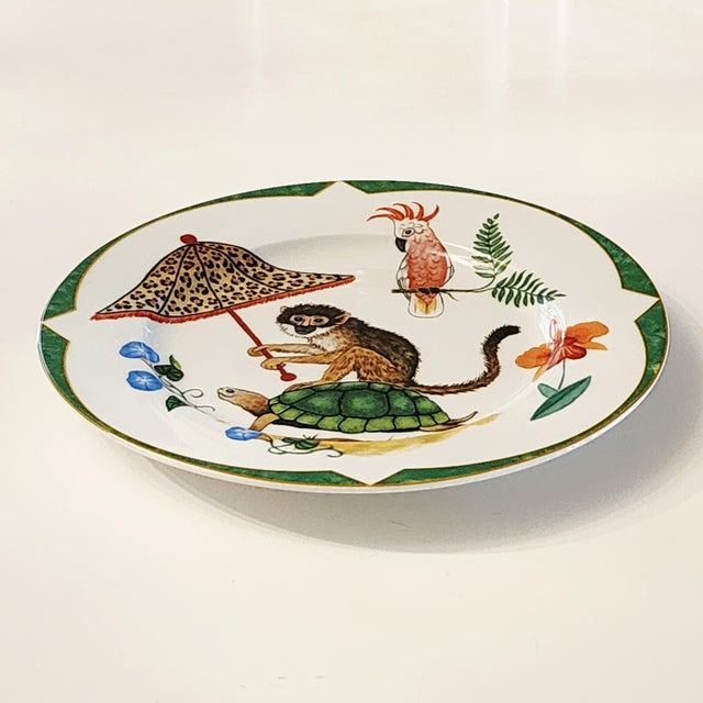 2010s 8 Inch Accent Plate Monkey Magic by Lynn Chase Animalier Dinnerware For Sale - Image 5 of 12