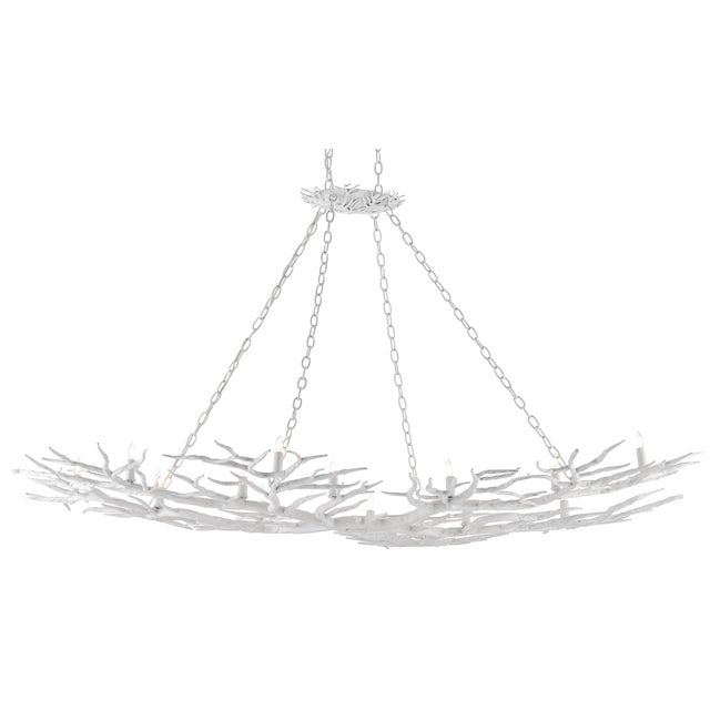 Transitional Currey & Company Rainforest Chandelier, White For Sale - Image 3 of 3