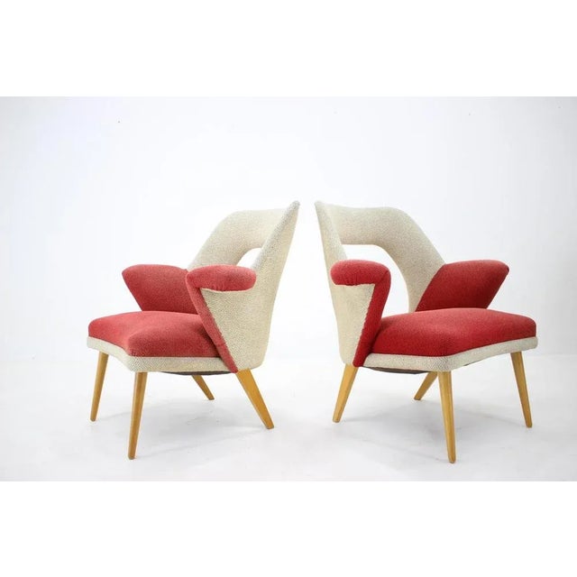 Red Set of Mid-Century Armchairs, 1960s For Sale - Image 8 of 10