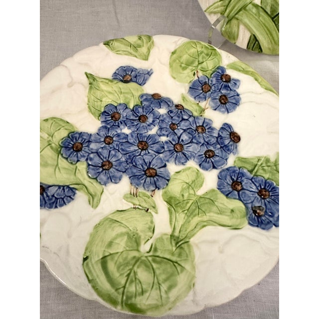 1980s Set of 4 "Fleurs Du Jour" by Shafford Floral Plates For Sale - Image 5 of 8