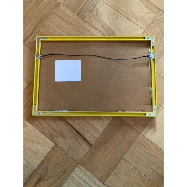 Blue 1990s Vintage Postmodern Abstract Painting on Paper For Sale - Image 8 of 11