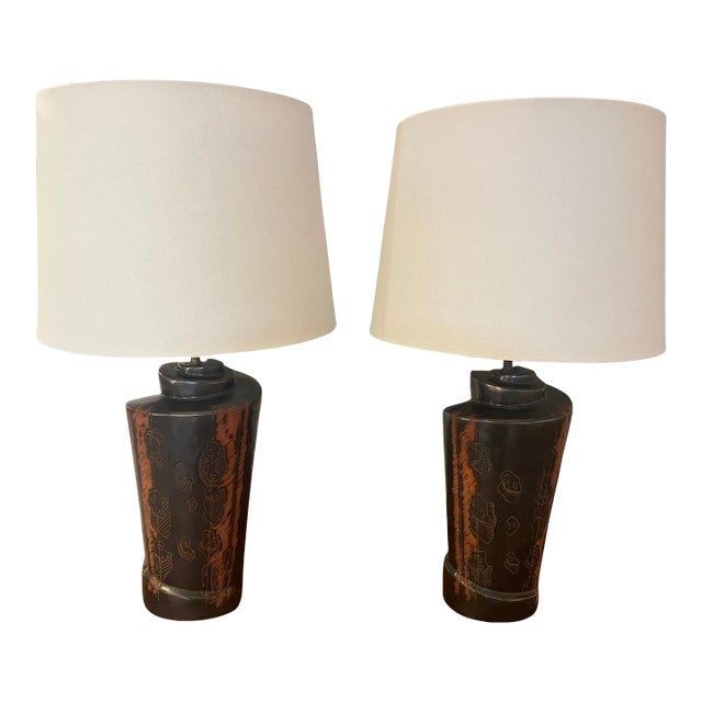 1940s American Marianna von Allesch Ceramic Table Lamps - A Pair For Sale