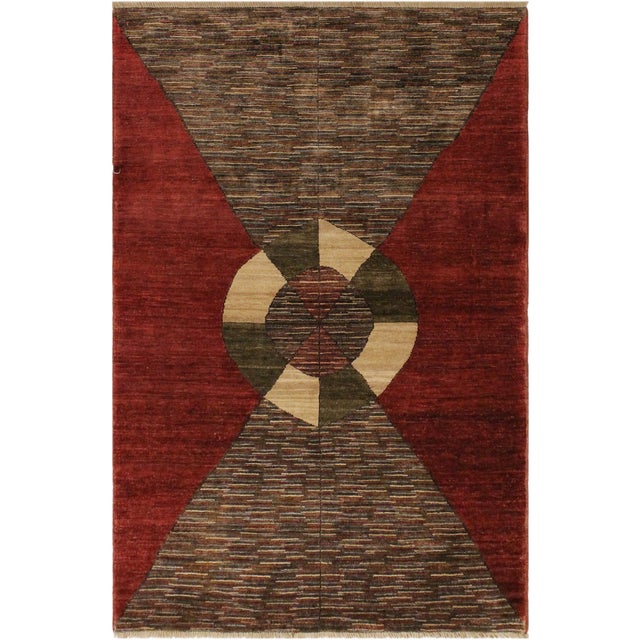 Shabby Chic Gabbeh Red/Brown Wool Rug - 3'11'' X 5'11'' For Sale - Image 10 of 10
