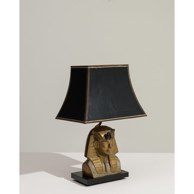 20th Century Regency Brass Pharaoh Table Lamp For Sale - Image 11 of 17