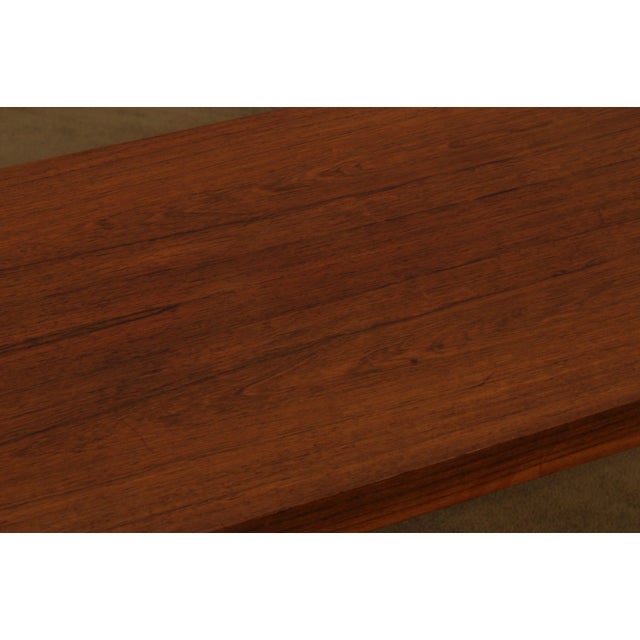 Brown Intrex Mid Century Modern Rosewood Parsons Low Console Table For Sale - Image 8 of 13