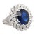 1990s Certified 7.15 Carat Vivid Blue Sapphire & Diamond Sunburst Vintage French Ring, Size 6.5 For Sale In Miami - Image 6 of 10
