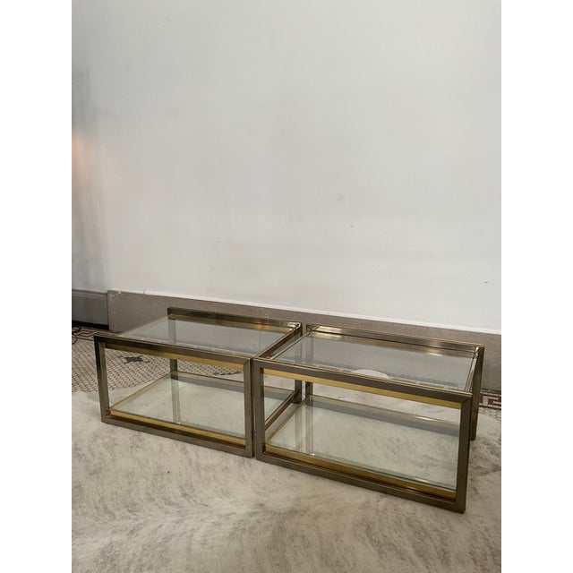 Silver Late 20th Century Pair of Glass Top Coffee Tables For Sale - Image 8 of 15