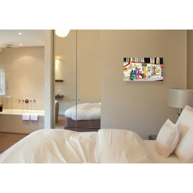 Wood Lifestyle - Colorful Quirky Figurative Mixed Media Art on Wood Original Artwork by Fabio Coruzzi For Sale - Image 7 of 9