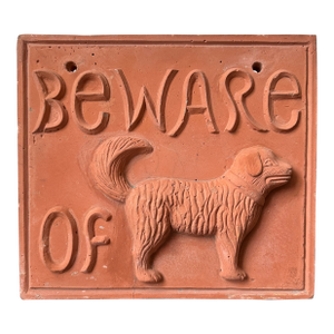 Vintage Terracotta Dog Wall Sculpture Plaque