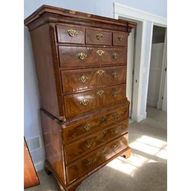 Vintage Traditional Cherry Highboy Dresser With Brass Hardware Chairish