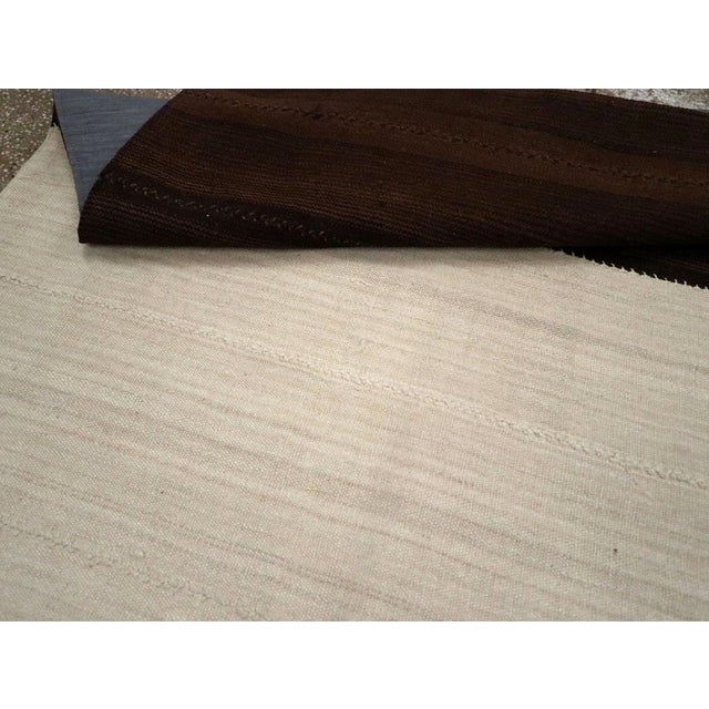 Galerie Shabab Collection Tribal Mid-20th Century Turkish Flatweave Kilim Accent Rug in Brown & Cream For Sale - Image 10 of 10